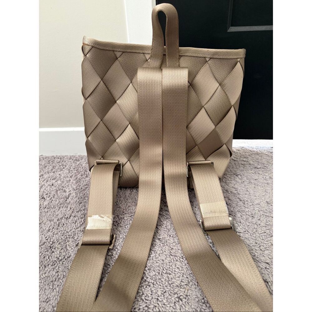 Maggie Bags Recycled Seatbelt Backpack Tan/Beige - Picture 7 of 12